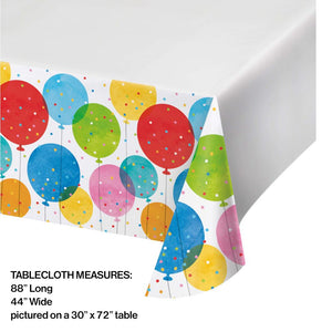 Bulk Pack of 3 Confetti Balloons Plastic 48" x 88" Tablecover