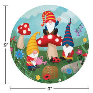 Bulk Pack of 16 Party Gnomes Dinner Plate