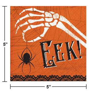 Bulk Pack of 48 Wicked Webs Eek Beverage Napkins