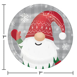 Bulk Pack of 24 Holiday Gnomes Dessert Plates