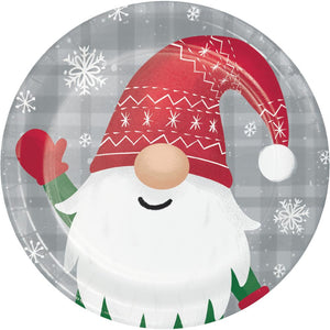 Bulk Pack of 24 Holiday Gnomes Dessert Plates