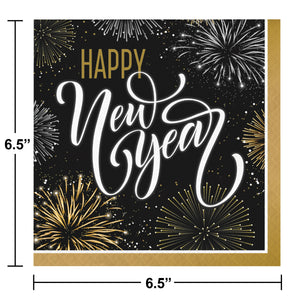 Bulk Pack of 32 Elegant New Year Napkins