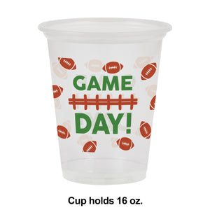 Bulk Pack of 16 Football Plastic Cup 16 oz