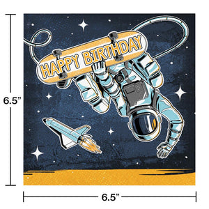 Bulk Pack of 32 Space Skater Luncheon Napkin