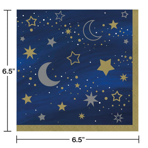 Bulk Pack of 32 Starry Night Luncheon Napkin