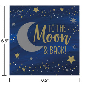 Bulk Pack of 32 Starry Night "Moon & Back" Luncheon Napkin