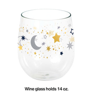 Bulk Pack of 3 Starry Night 14oz Stemless Wineglass