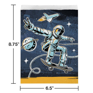 Bulk Pack of 16 Space Skater Large Paper Treat Bags