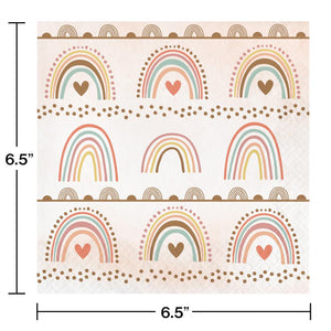 Bulk Pack of 32 Boho Rainbow Luncheon Napkin