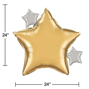 Bulk Pack of 2 Starry Night 24" Metallic Balloon Star