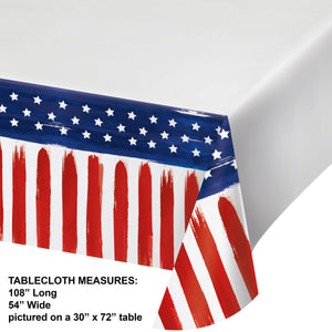 Bulk Pack of 2 Painterly Patriotic Paper Tablecover, 54"x102"