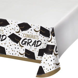 Bulk Pack of 2 Golden Grad Paper Tablecover, 54"x102"