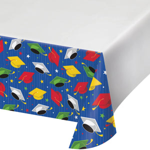 Bulk Pack of 2 Hats Off Grad Paper Tablecover, 54"x102"