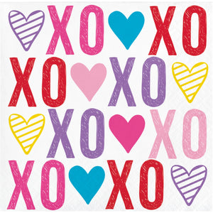 Bulk Pack of 48 Valentine's Symbols Beverage 2Ply Napkin