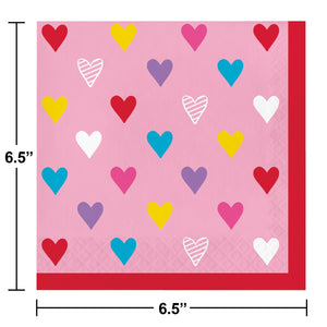 Bulk Pack of 32 Valentine's Symbols 2Ply Luncheon Napkin