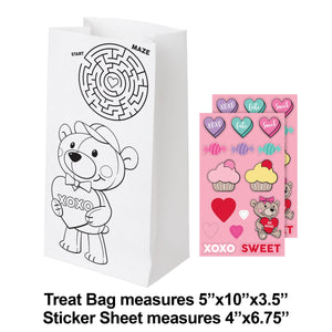 Bulk Pack of 16 Valentine's Day Paper Treat Bag