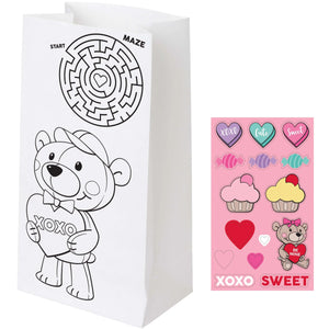 Bulk Pack of 16 Valentine's Day Paper Treat Bag