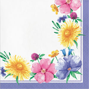 Bulk Pack of 32 Bunny & Blooms 2Ply Luncheon Napkin