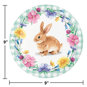 Bulk Pack of 16 Bunny & Blooms Dinner Plate