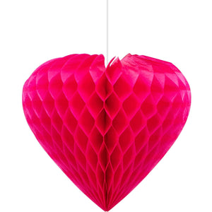 Bulk Pack of 10 Valentine Hearts Hanging Cutouts w/ Honeycomb