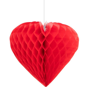 Bulk Pack of 10 Valentine Hearts Hanging Cutouts w/ Honeycomb