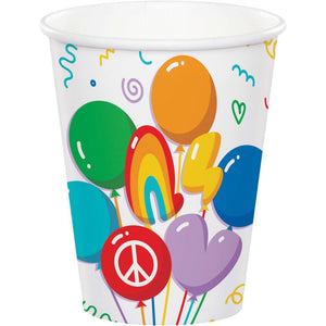 Bubbly Birthday Paper Hot/Cold Cup 9oz. (8/Pkg)