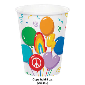 Bubbly Birthday Paper Hot/Cold Cup 9oz. (8/Pkg)