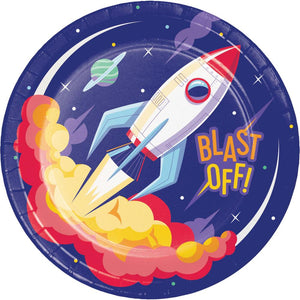 Space Adventures 8.75 inch Paper Dinner Plate (8/Pkg)