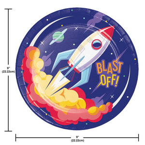 Space Adventures 8.75 inch Paper Dinner Plate (8/Pkg)