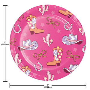 Boots and Bows 8.75 inch Paper Dinner Plate (8/Pkg)