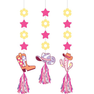 Boots and Bows Hanging Cutouts w/ Tassels (3/Pkg)