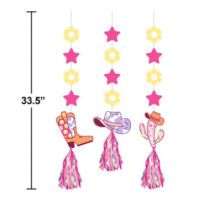 Boots and Bows Hanging Cutouts w/ Tassels (3/Pkg)