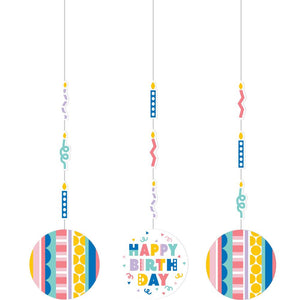 Party Patterns Hanging Cutouts (3/Pkg)