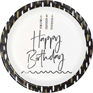 Golden Wishes 8.75 inch Paper Dinner Plate (8/Pkg)