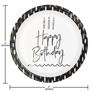 Golden Wishes 8.75 inch Paper Dinner Plate (8/Pkg)