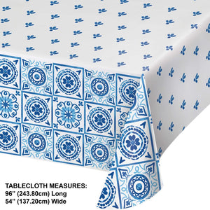 Blue Willow Paper Tablecover 54" x 102" (1/Pkg)