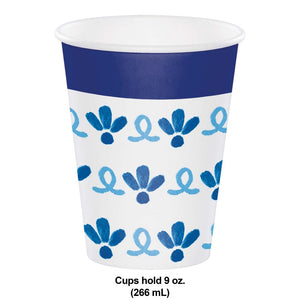 Blue Willow Paper Hot/Cold Cup 12oz. (8/Pkg)