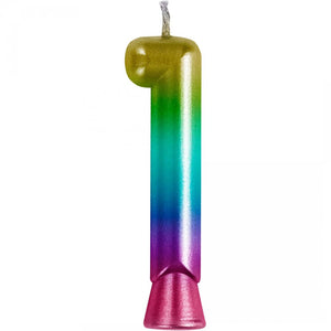 Rainbow 1 Birthday Candle (1/Pkg)