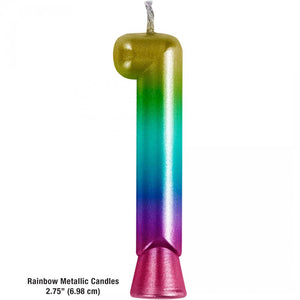 Rainbow 1 Birthday Candle (1/Pkg)