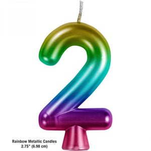 Rainbow 2 Birthday Candle (1/Pkg)