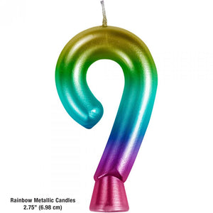 Rainbow 9 Birthday Candle (1/Pkg)