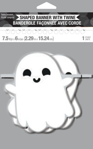 Bulk Pack of 2 Ghosts Banner w/White Twine