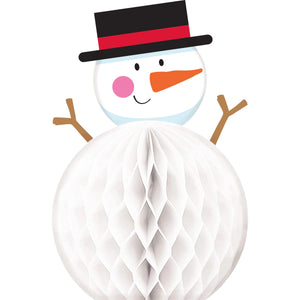 Bulk Pack of 3 6" Snowman Honeycomb Centerpiece