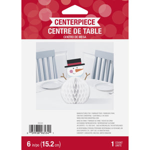 Bulk Pack of 3 6" Snowman Honeycomb Centerpiece