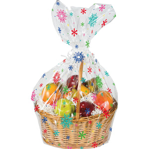 Bulk Pack of 3 Snowflake Basket Bag