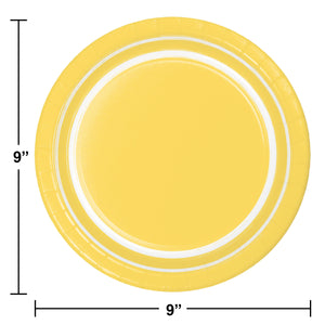 Bulk Pack of 20 Soft Yellow Sturdy Style Dinner Plate