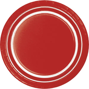 Bulk Pack of 20 Classic Red Sturdy Style 7" Paper Dessert Plate