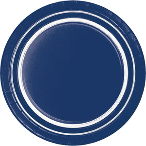 Bulk Pack of 20 Navy Blue Sturdy Style 7" Paper Dessert Plate