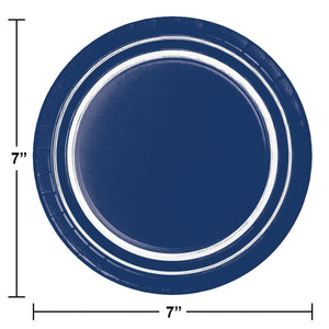 Bulk Pack of 20 Navy Blue Sturdy Style 7" Paper Dessert Plate