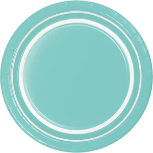 Bulk Pack of 20 Spa Blue Sturdy Style 7" Paper Dessert Plate